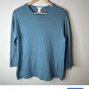 J Jill Women's Blue Sweater cashmere and cotton blend